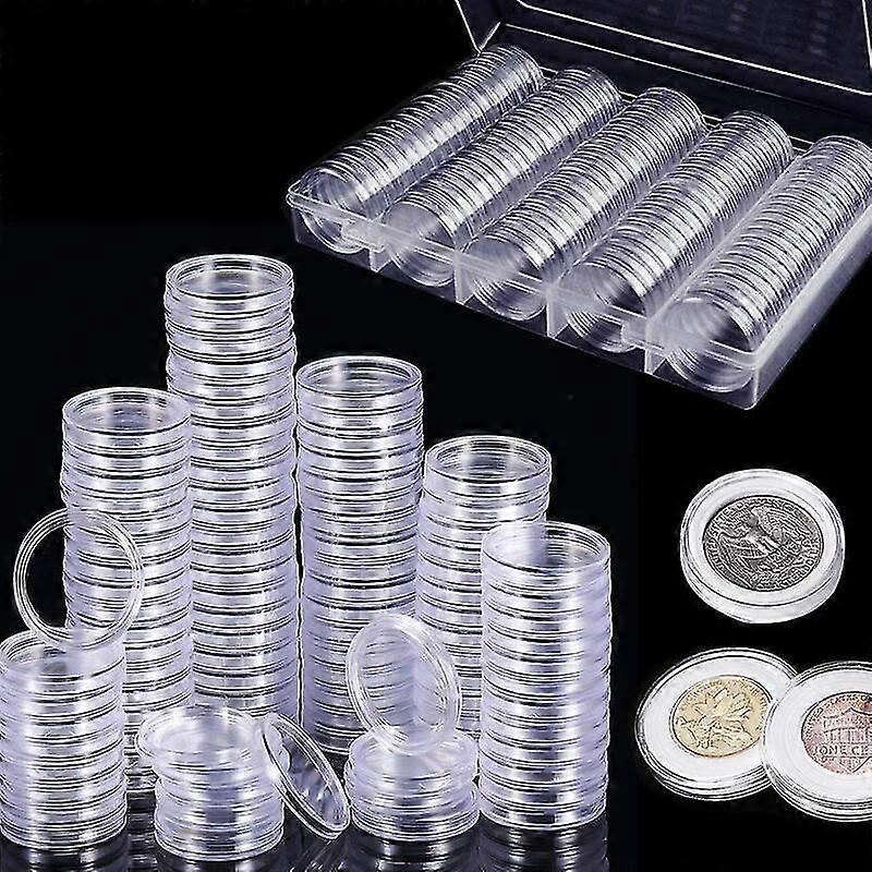 100PCS Plastic Coin Capsules Coin Collection with Storage Box for Coin Collection