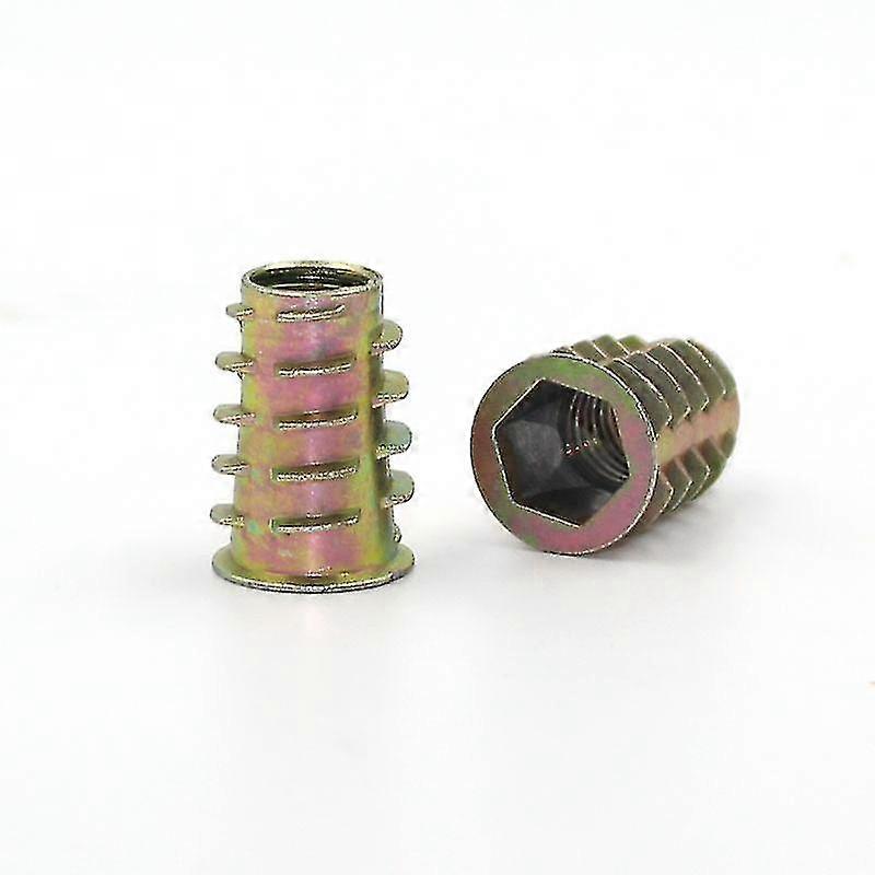 50buc Hex Socket șurub-in nuci 50pcs aliaj de zinc M5 filetate Introduceți piulițe pentru mobilier din lemn din lemn, M5 * 10mm