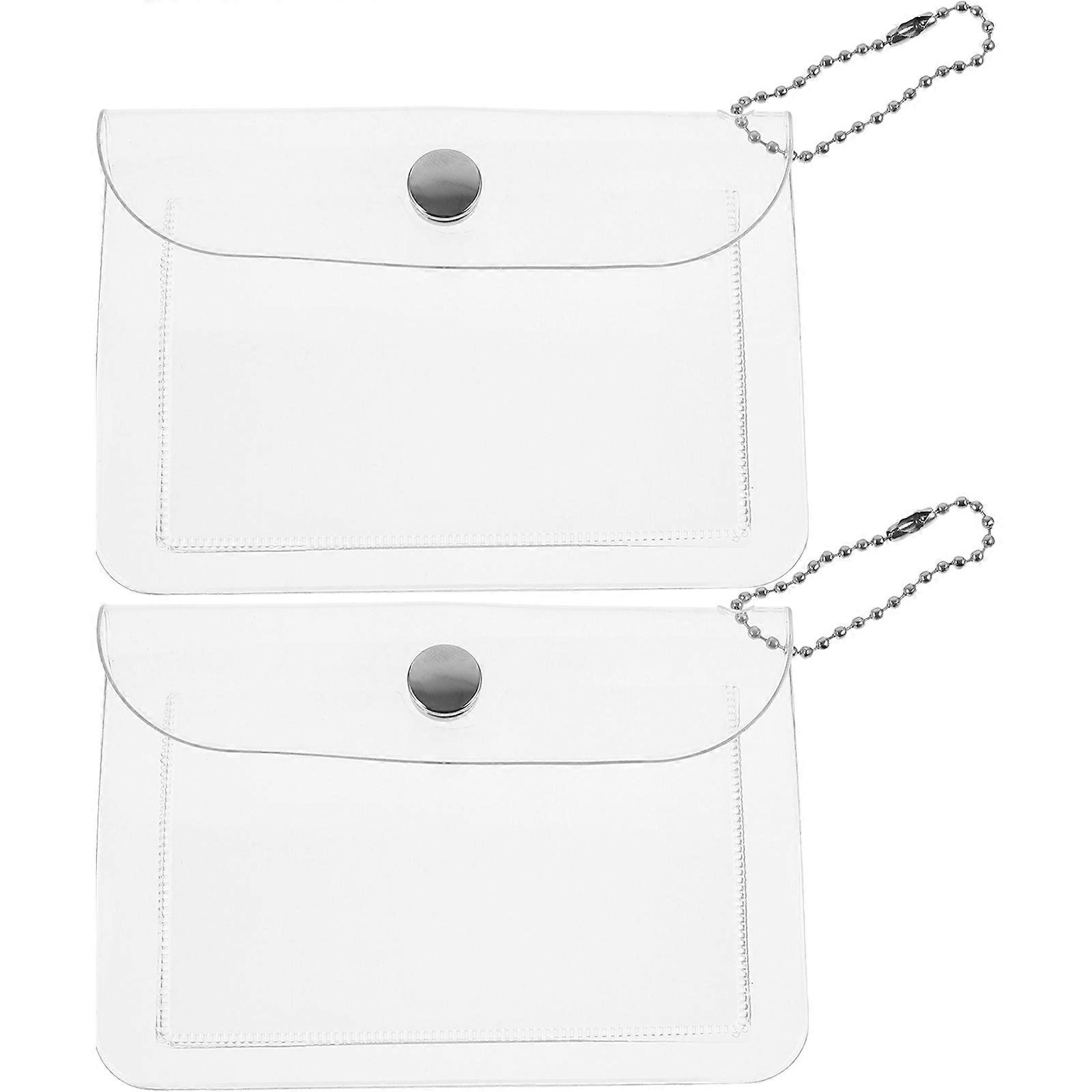2Pcs Transparent Cards Storage Bag Portable Coin Storage Bag (Transparent)