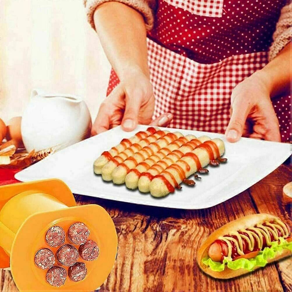 Hot Dog Maker Pressed Meat Chopsticks Quick Pill Forming Tool Orange DIY Kitchen Tools