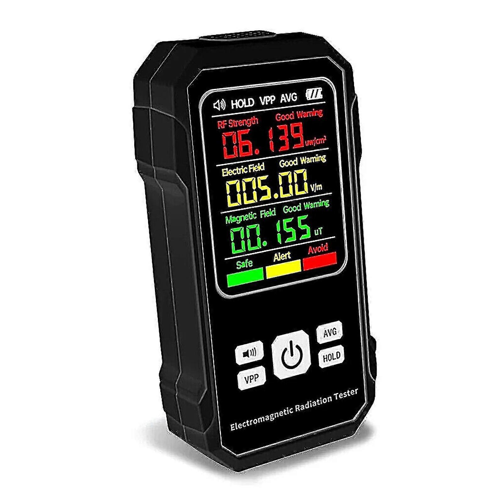 מד קרינה דיגיטלי גלאי קרינה בודק עוצמת RF EMF עם התראת קול ft