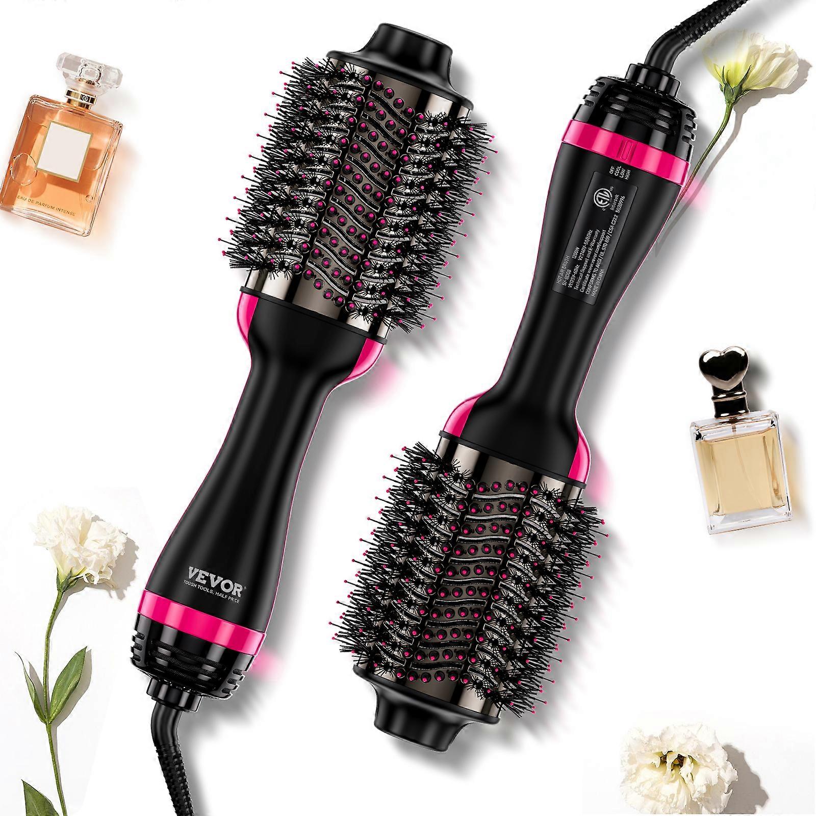 Hair Blow Dryer Brush, 4 in 1 Ionic Hair Dryer with Electroplated Titanium & 75mm Ceramic Coating, 3-Temp for Drying Straightening Curling