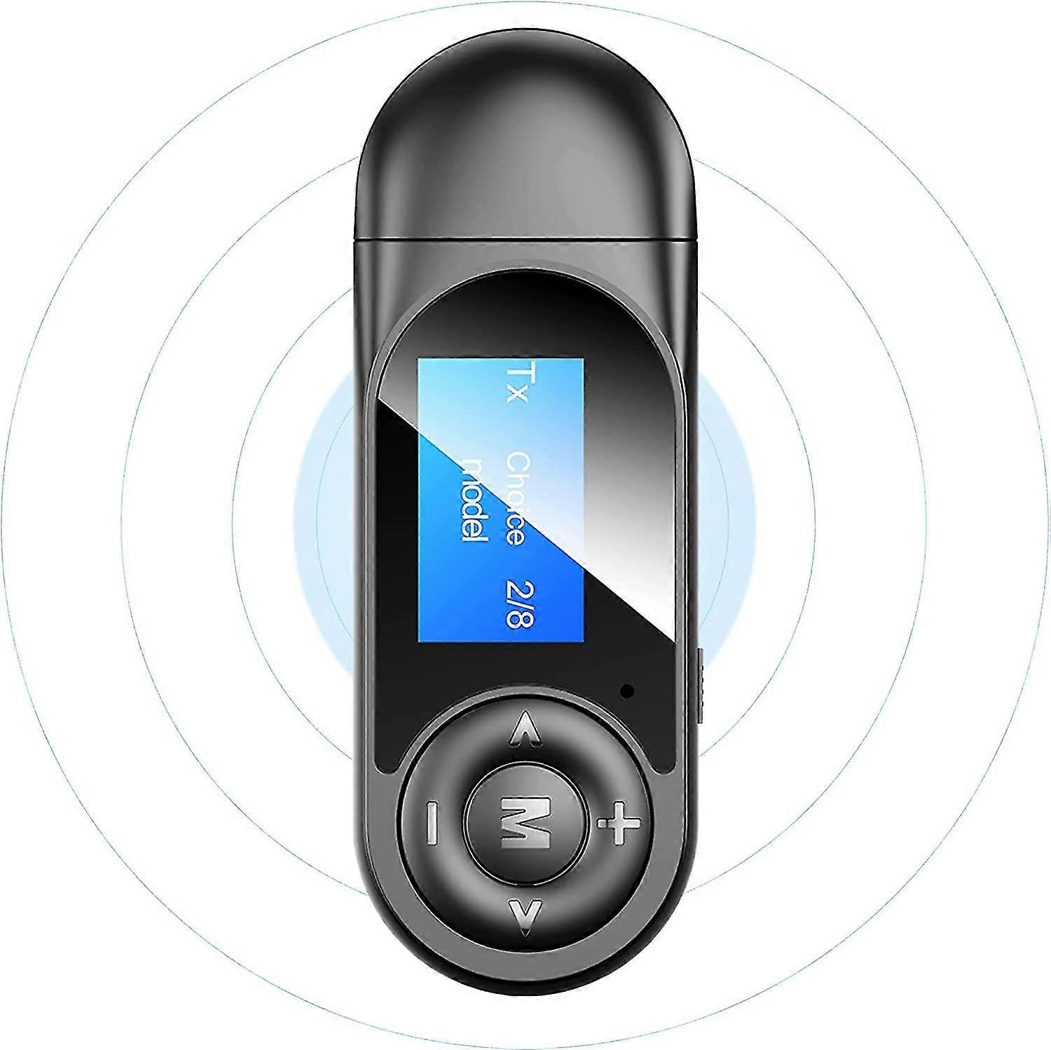 Bluetooth 5.0 Transmitter And Receiver, 2-in-1 Bluetooth Audio Adapter With Visible Lcd Display, Stereo System