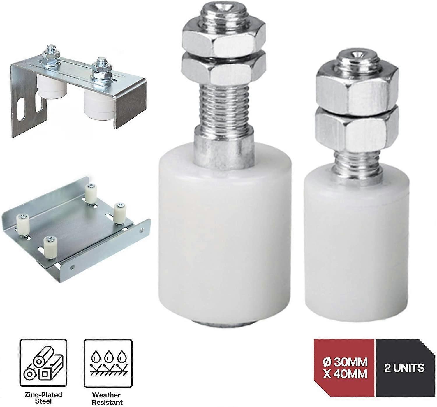 Nylon Guide Plate - 2 Fixing Units - Olive Threaded Rod or Guide Roller - Sliding Gate, Sliding Door Guide, or Other Applications