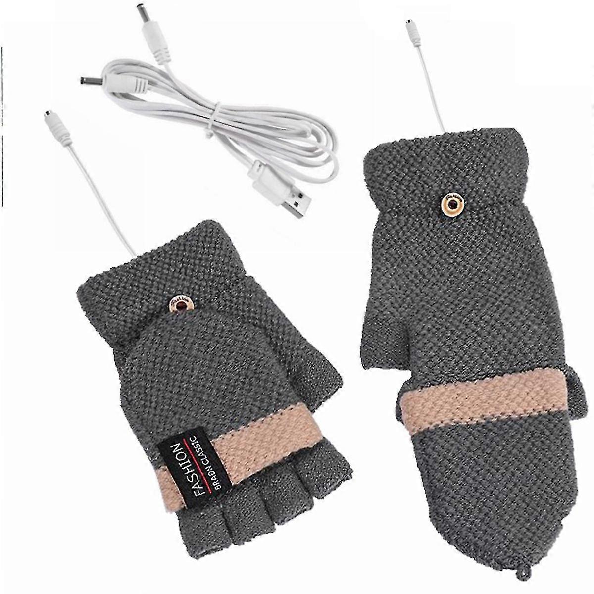 Usb Electric Heated Gloves Double-sided Heating Gloves Rechargeable Waterproof Adjustable Temperatu