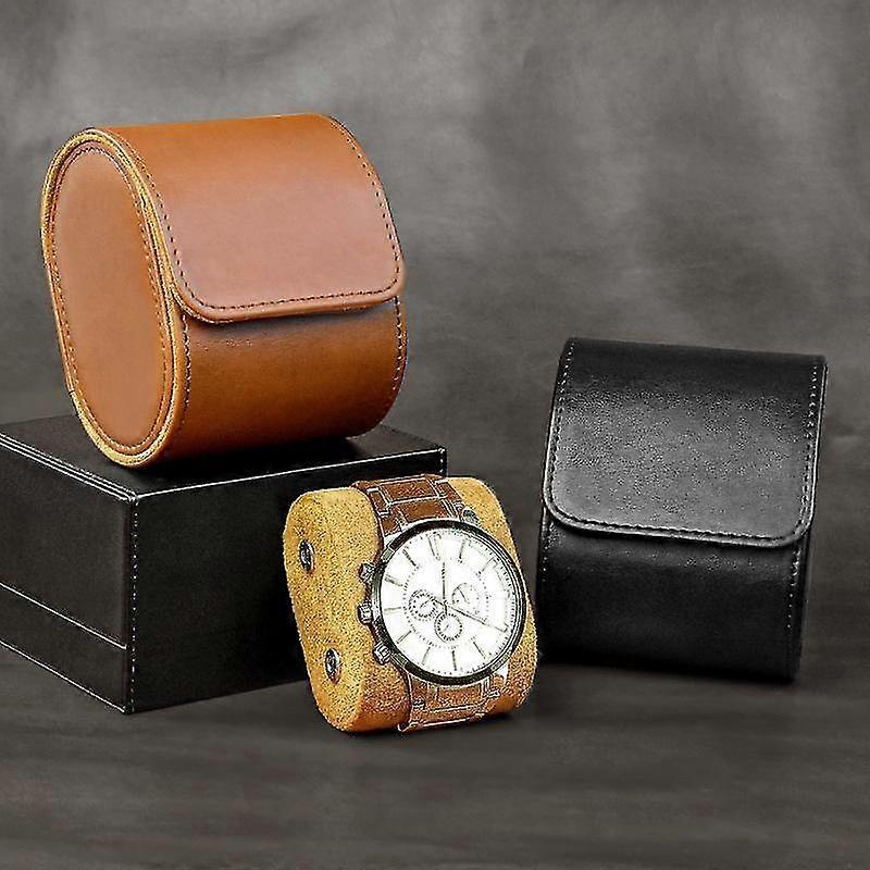 Retro Single Watch Box Sewn Leather Portable Watch Packaging Storage Box