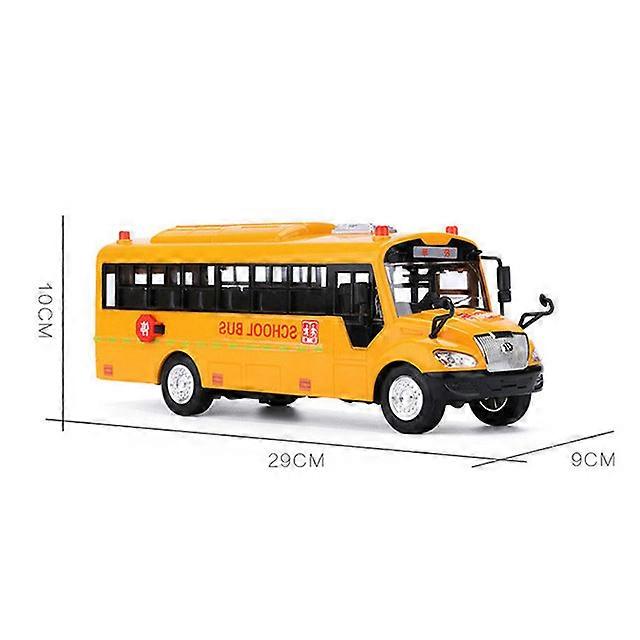 Big Size Simulation School Bus Toys Inertia Vehicle Diecast Model With Sound Light Pull Back Car Children Boys Educational Toys