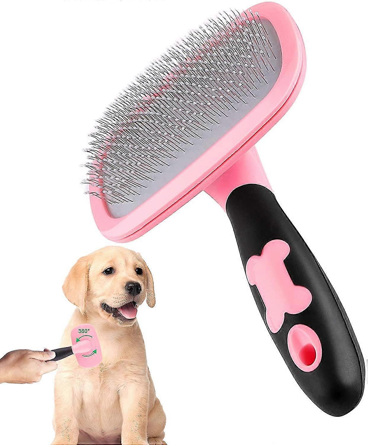 dog and cat grooming brush dog and cat comb with long and short bristles-blue
