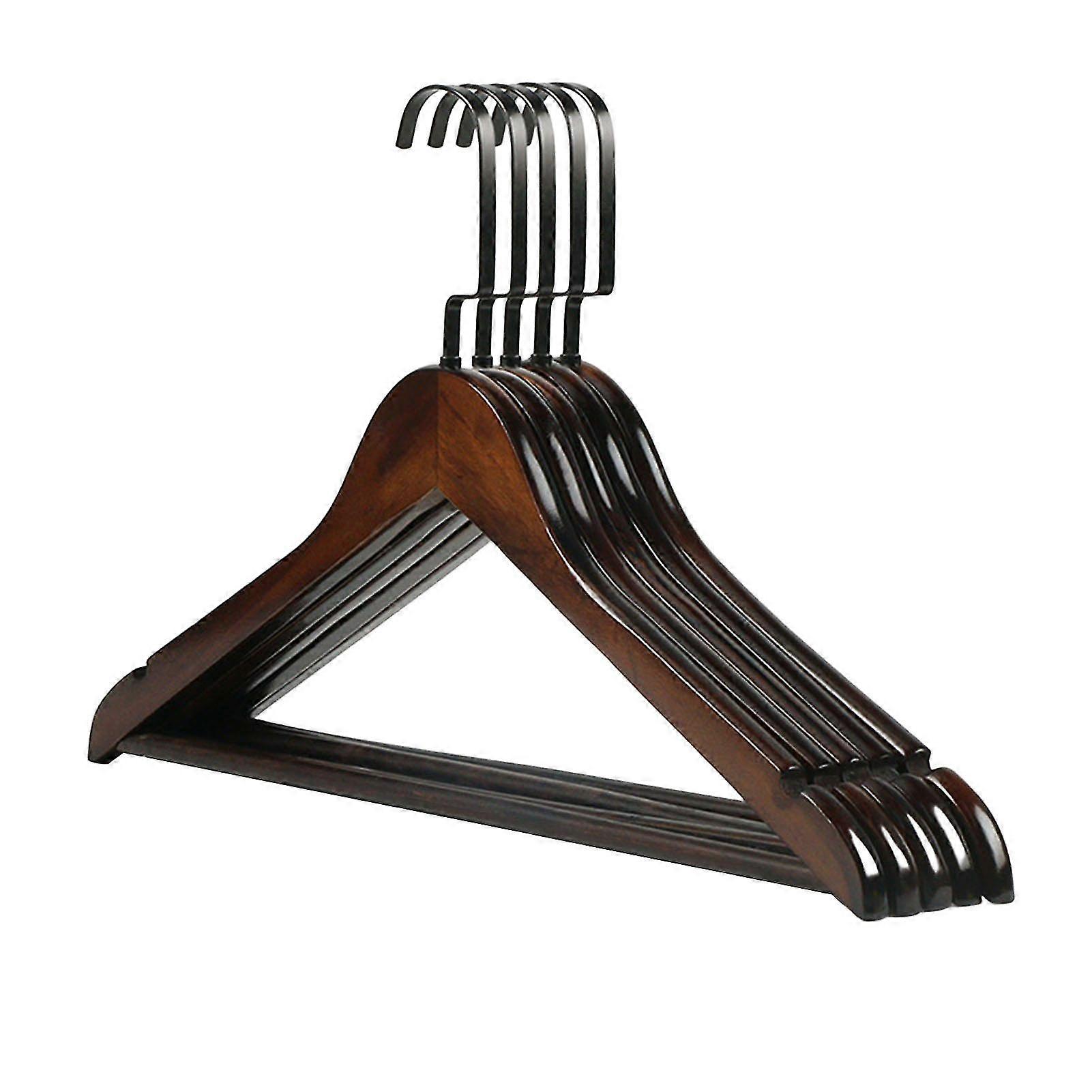 5pcs Retro Wooden Hangers No Fade Clothes Hangers