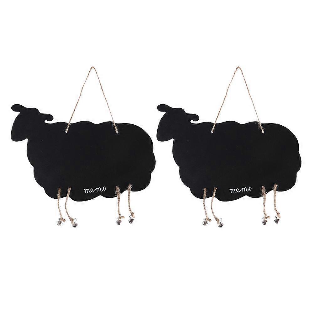 2pcs Mini Chalkboards Sheep Shaped Blackboard Message Board Hanging Memo Board