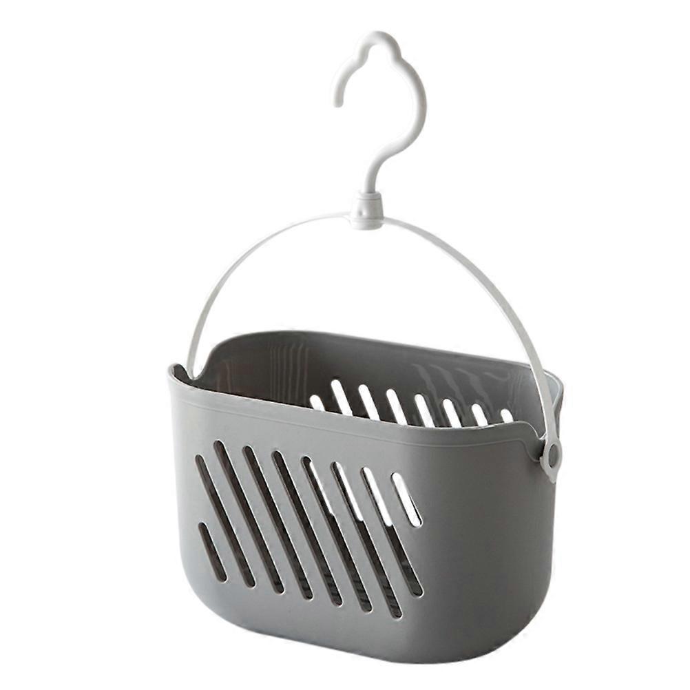 Plastic Storage Basket with Hook Hanging Shower Caddy Kitchen Hanging Organizer Grey
