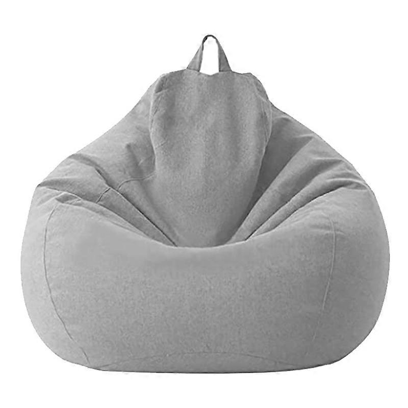 Lazy Sofa Cover Unfilled Linen Recliner Puff Sofa Sofa Cover Household Items Light Gray