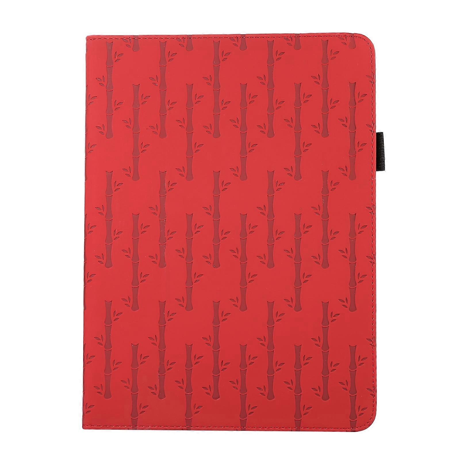 Tablet Case For Lenovo Tab M10 Plus Lucky Bamboo Pattern Leather Tablet Case(Red)