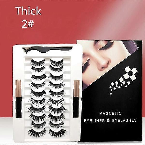 10 çift manyetik kirpik Eyeliner Sıvı ve Cımbız Seti