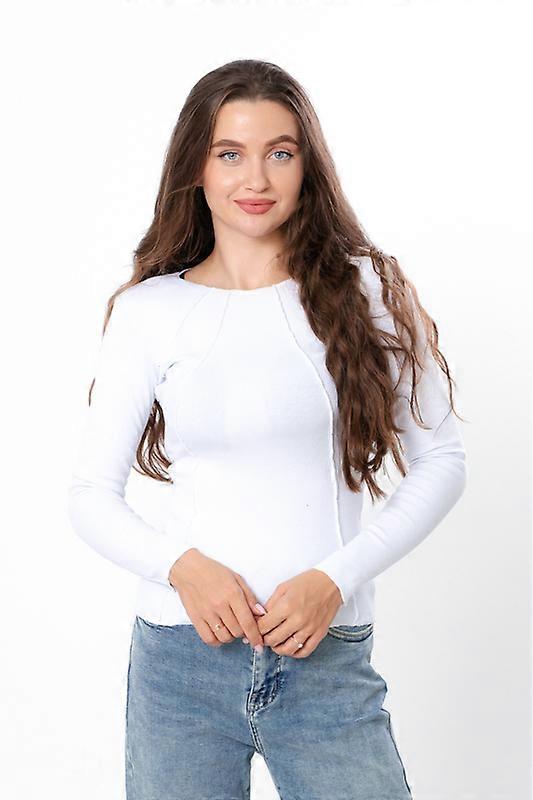 Top de Manga Longa com Costelas para Mulheres – Ajuste Elástico & Detalhe de Decote Elegante, Qualquer Estação, HC 8387-019