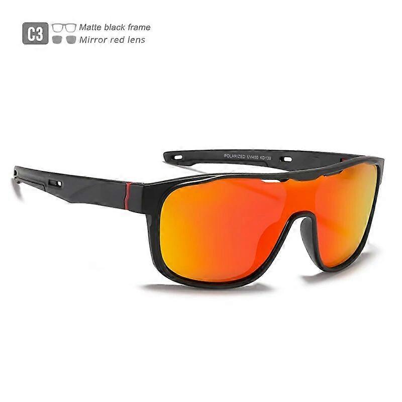 KDEAM One Piece Shape Gepolariseerde Zonnebril AdultSports Shield Bril Oversized vermindert windvang Ontworpen Frame