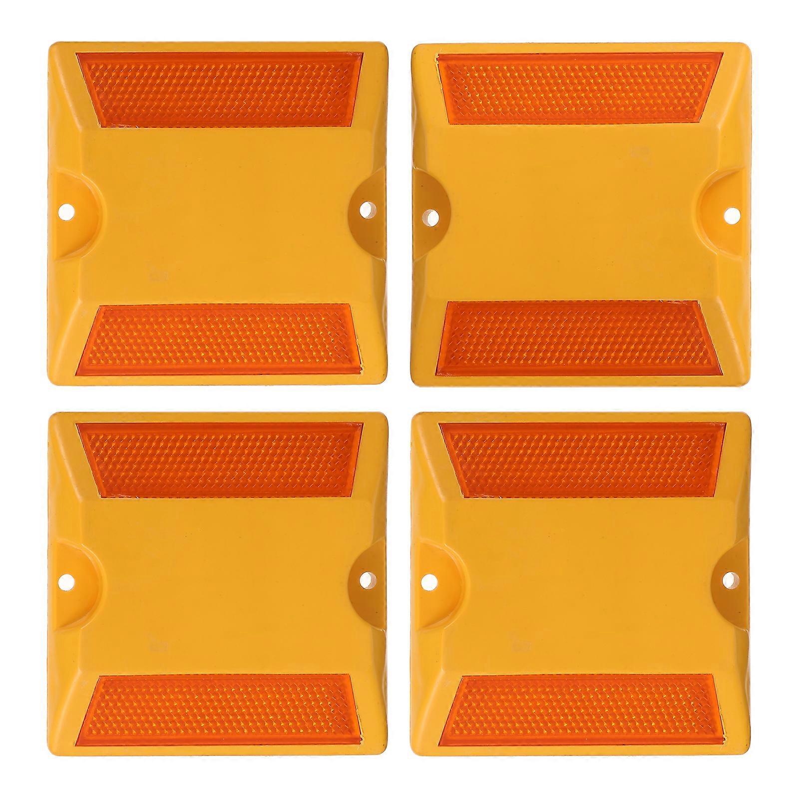 4pcs Highway Road Deceleration Plate Buffer Pad Speeds Limit Reflective Blocks
