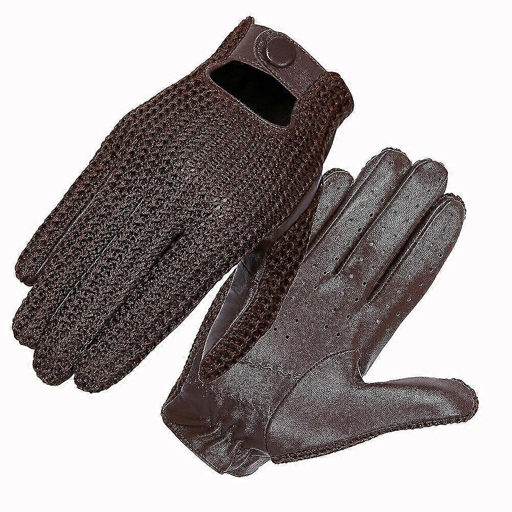 Mode Fahrhandschuhe Echtes Schaffell Leder Handschuhe Männer Warm Strickhandschuhe Fäustlinge