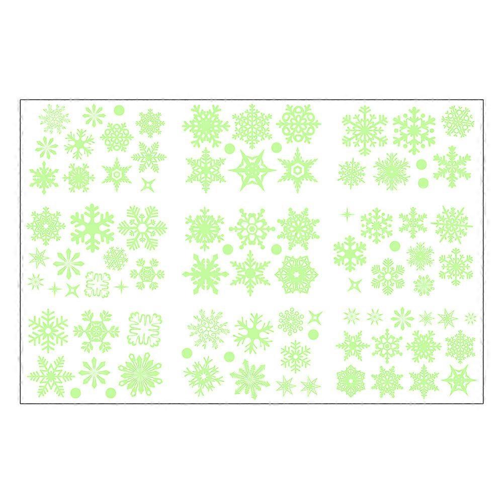 9 Sheets Glow in The Dark Christmas Snowflake Stickers Christmas Window Decals