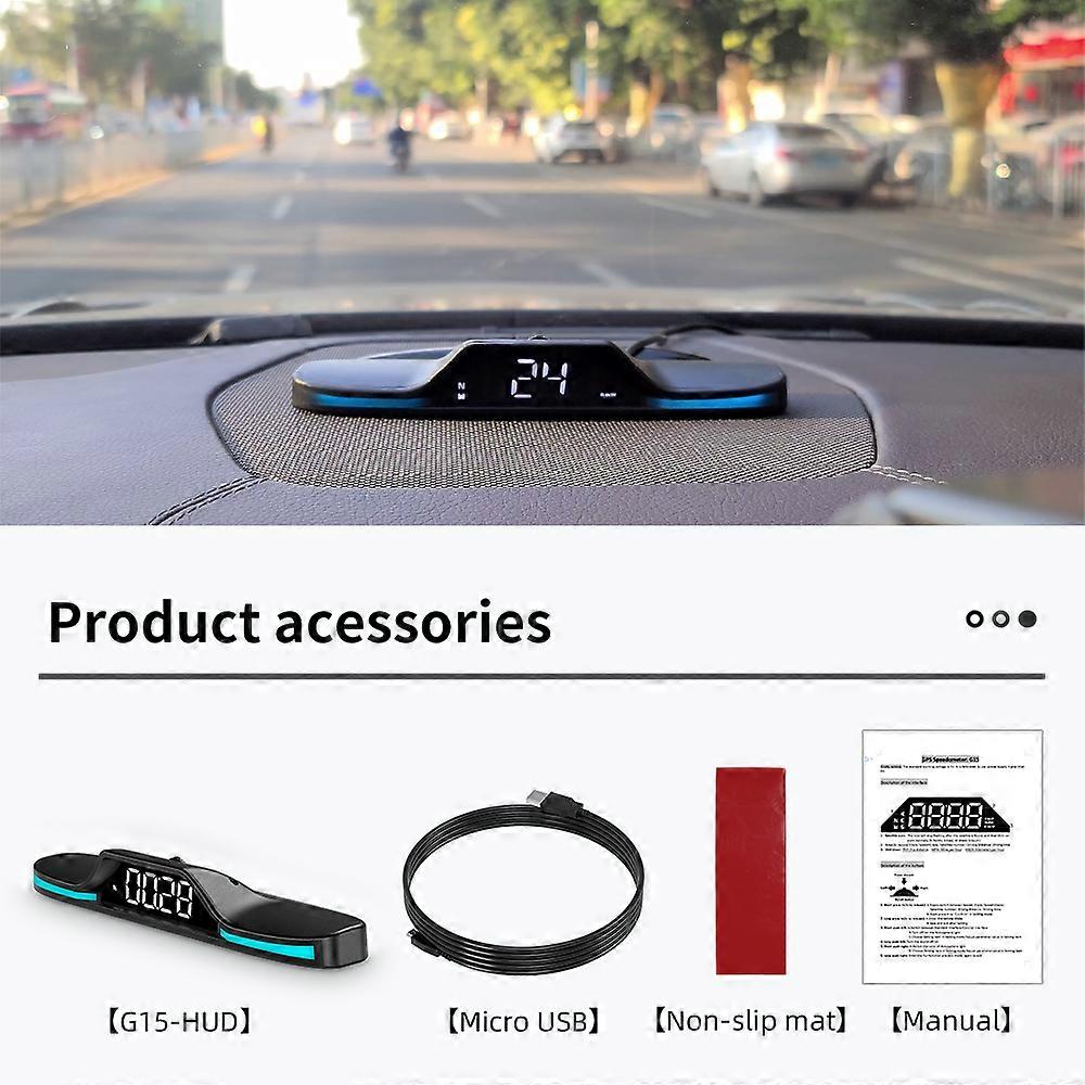 WYOBD G15 HUD GPS Car Speedometer Electronic Digital Clock Head-Up Display Smart On-board Computer Auto Accessories