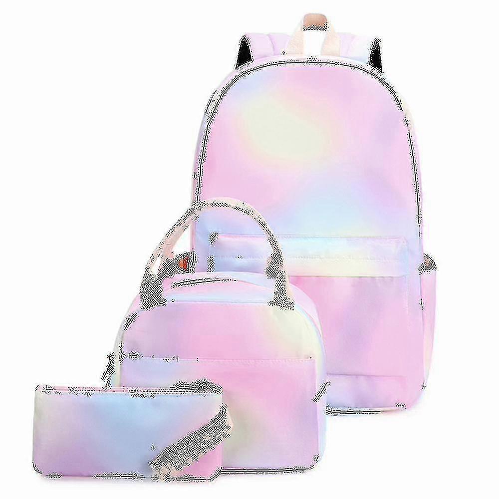 Three-piece Backpack Female Schoolbag Waterproof Large-acity Tw