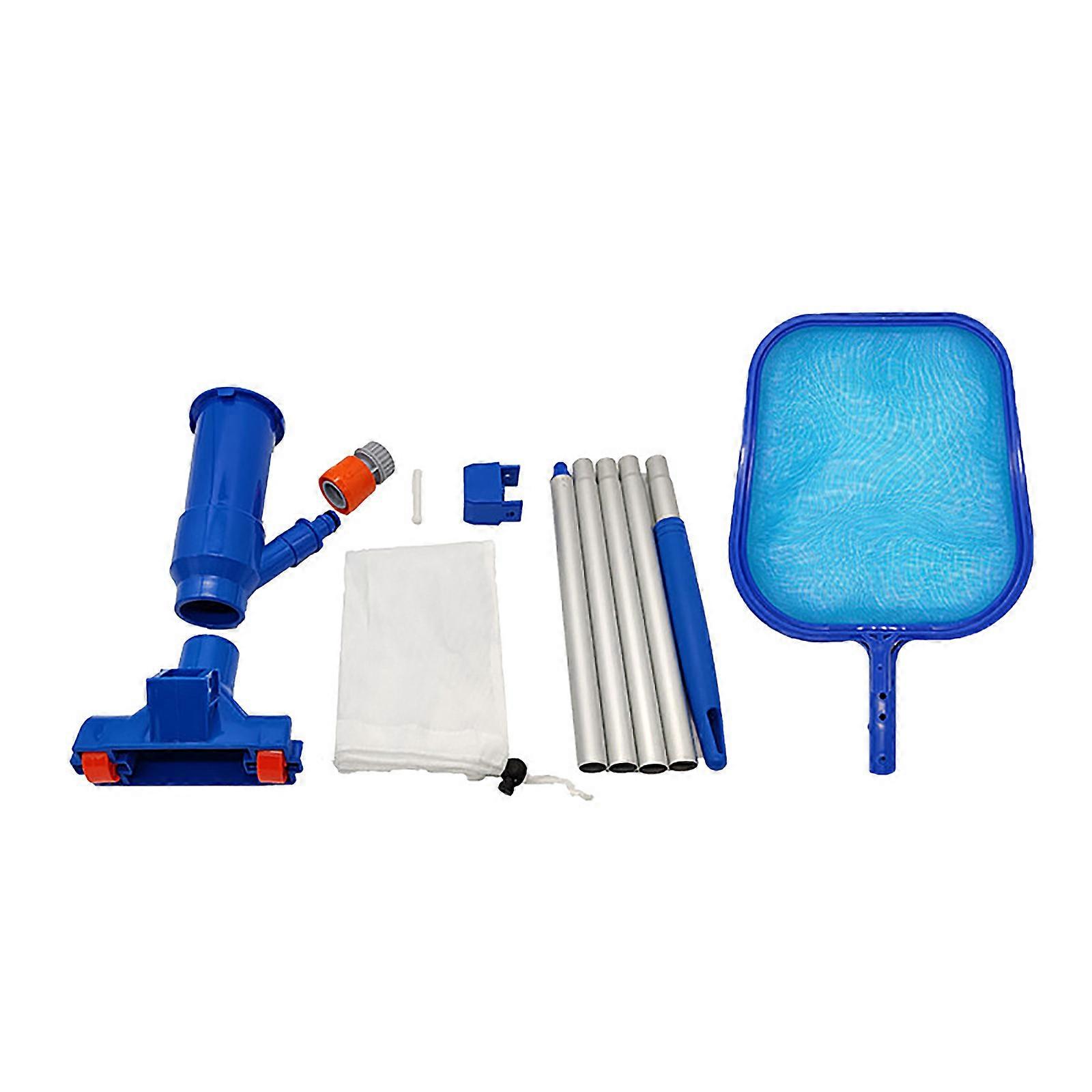 Swimming Pool Cleaning Kit with Vacuum Head, Suction Brush, Fishing Net & Fountain Kit - Easy Assembly and Suitable for Various Pools