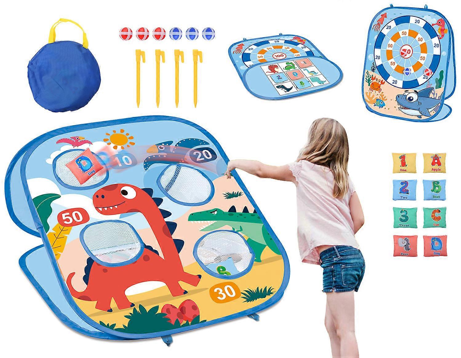 Bean Bag Toss Game Set, Dinosaurs Theme Toy For Outdoor Game