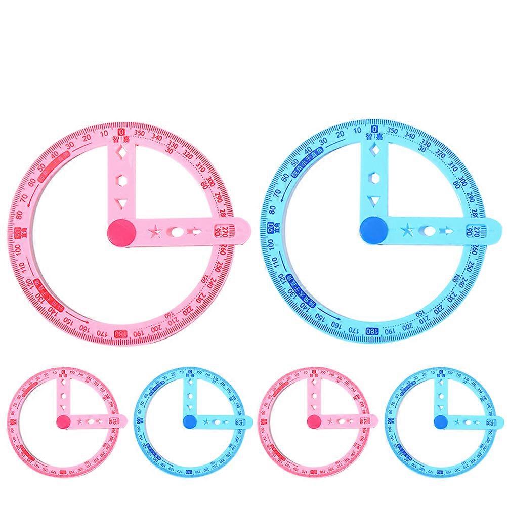 6Pcs Circle Protractor Measuring Tool Drafting Ruler Home Office Circle Protractor Measure Rulers