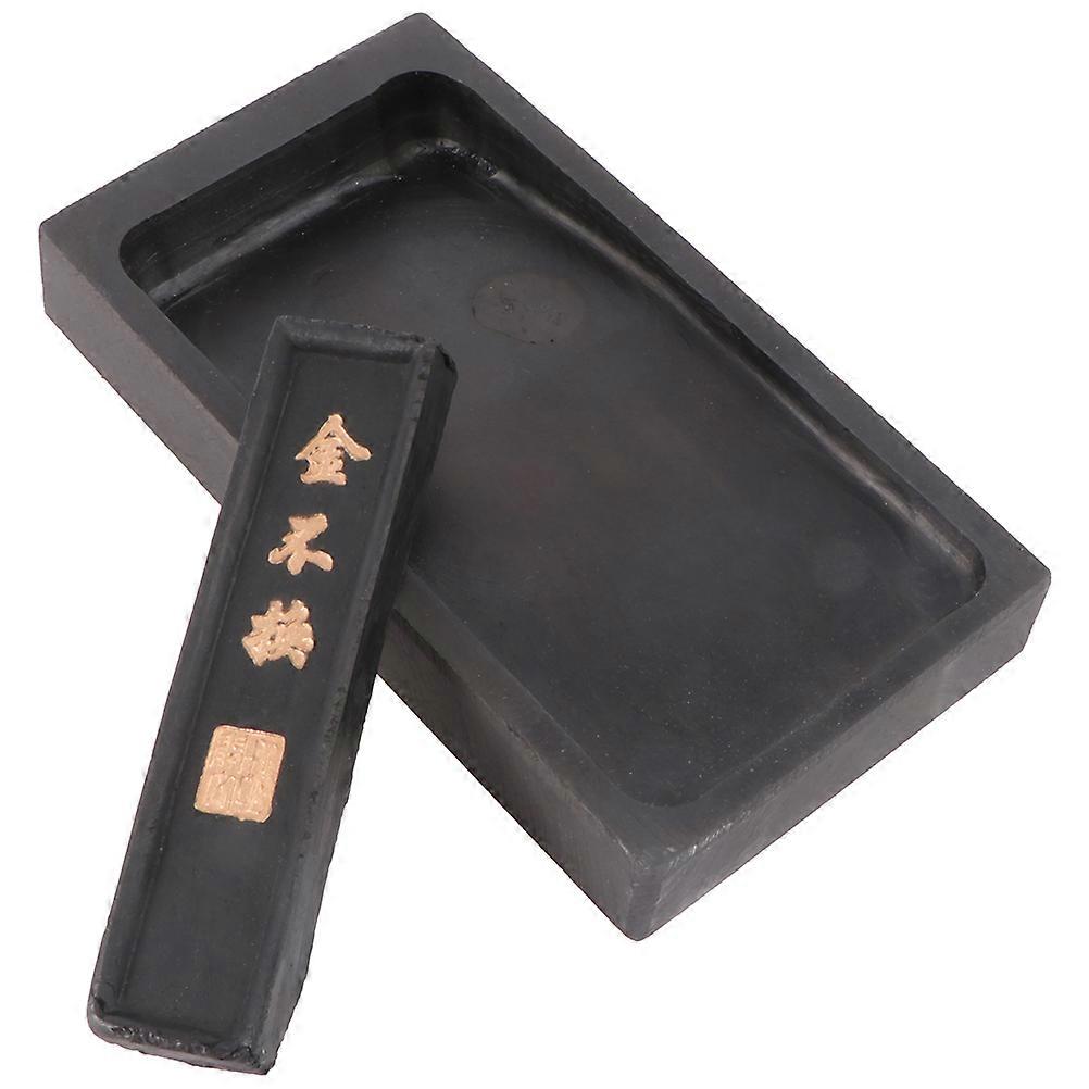 1 Set Calligraphy Inkslab Grinding Inkstone Inkslab Painting Inkslab Inkslab with Ink Stick
