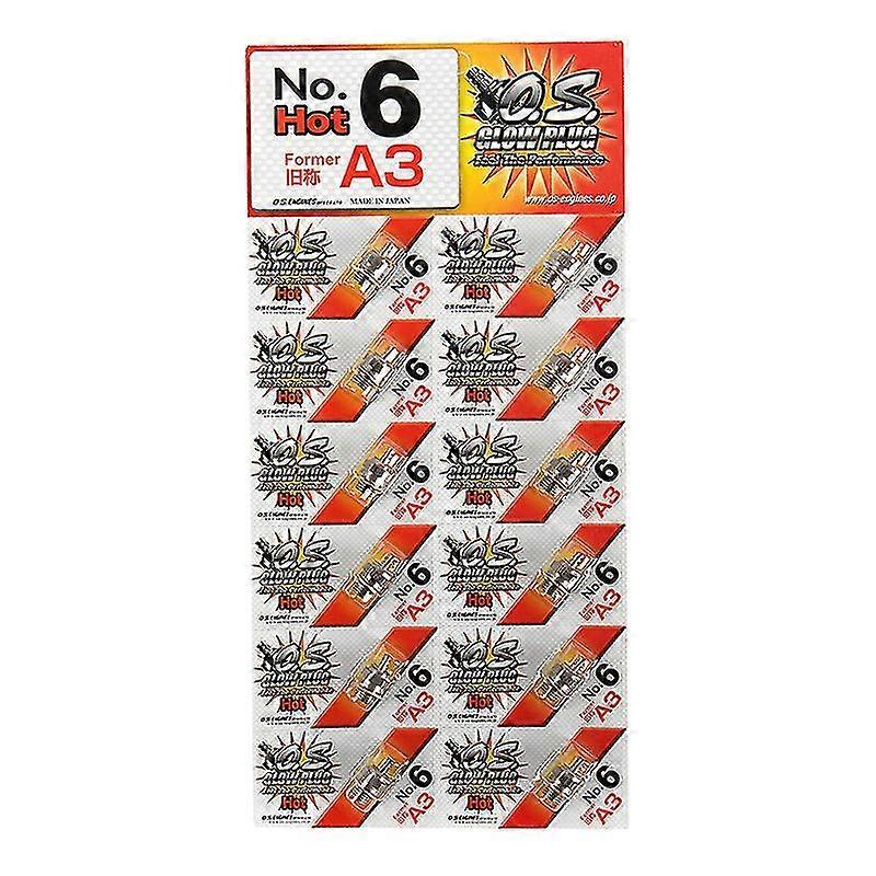 Rc-osien hehkutulppa Os Entinen A3 No.6 #6 Vakio hehkutulpan kipinä RC-autokuorma-auton nitromoottorille