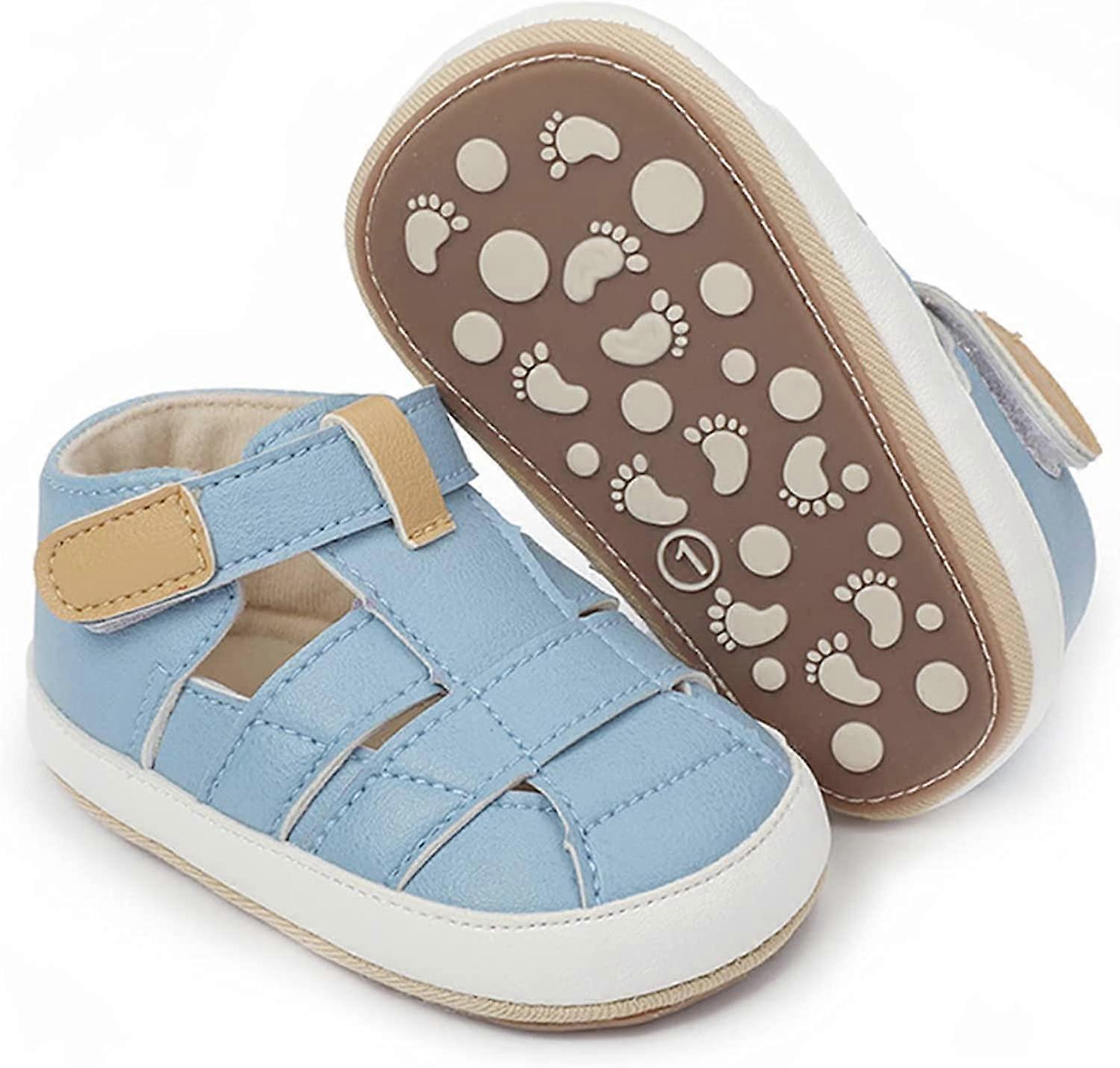 Baby Boys Girls Pu Leather Hard Bottom Walking Sneakers Toddler Rubber Sole  First Walkers Infant Cartoon Slippers Crib Shoes
