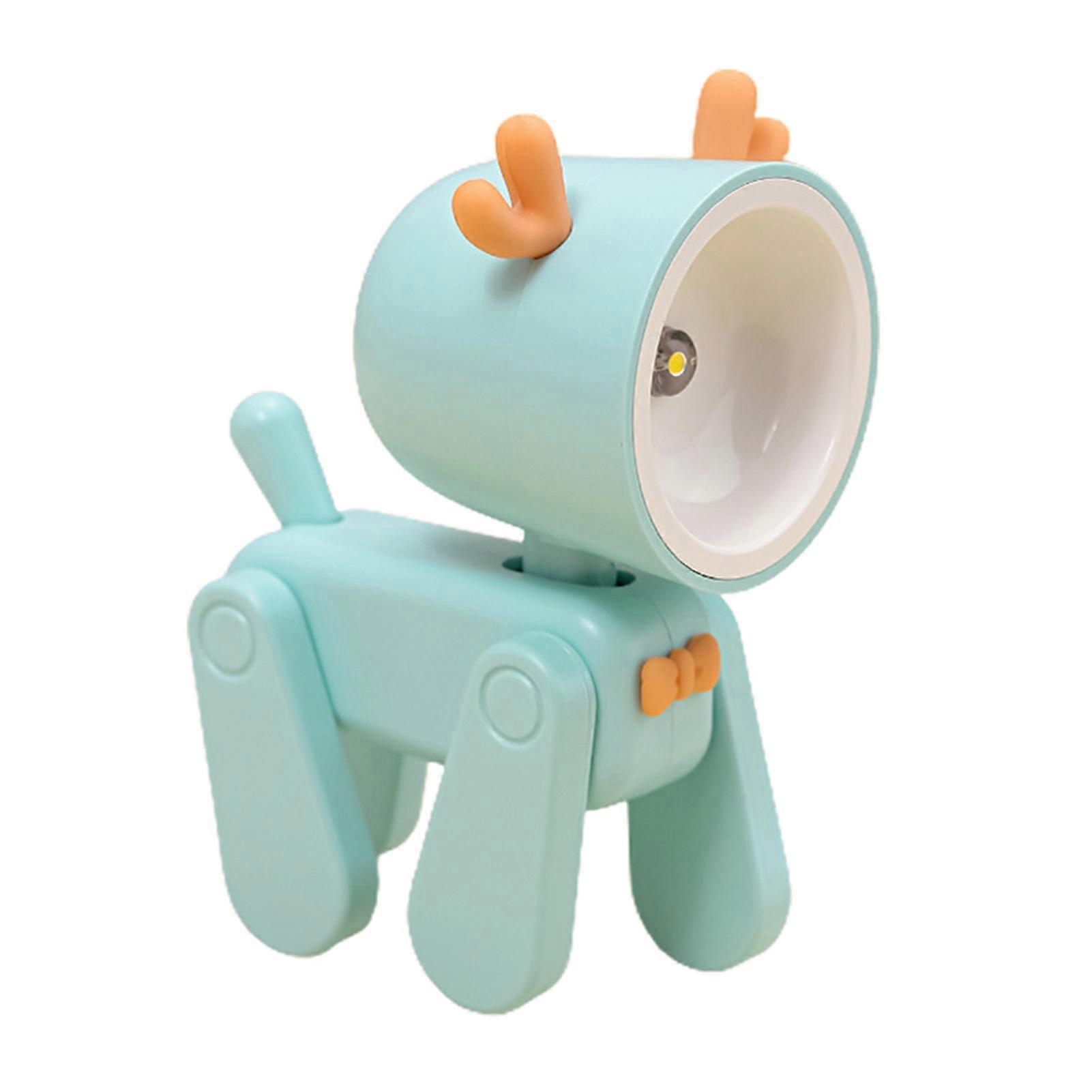 LED Reading Lamp Rechargeable One-Key Start Flexible Limbs Flicker Free Adorable Appearance Cartoon Puppy Mini Night Light Desktop Ornament Party Supp
