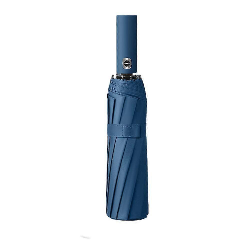 Sun Umbrella,pocket Umbrella With Auto Open Compact Sun Umbrella Lightweight, Windproof Protection For Outdoor Adventures(navy Blue)