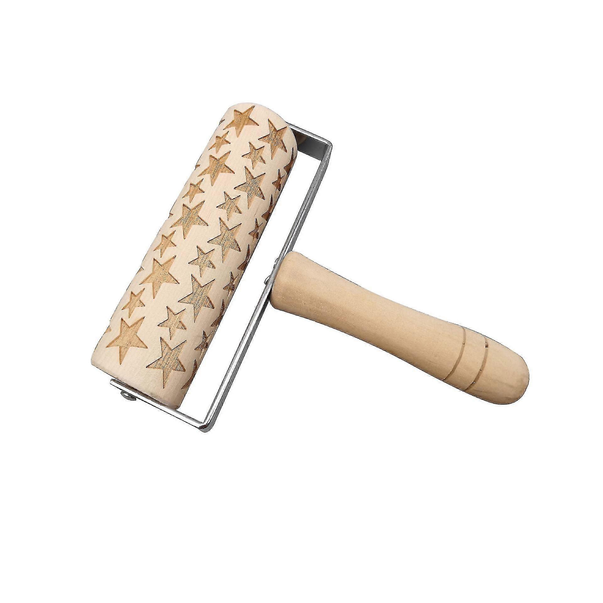 Christmas Rolling Pin Christmas Print Rolling Pin Cookie Cutter Laser Engraved Rolling Pin