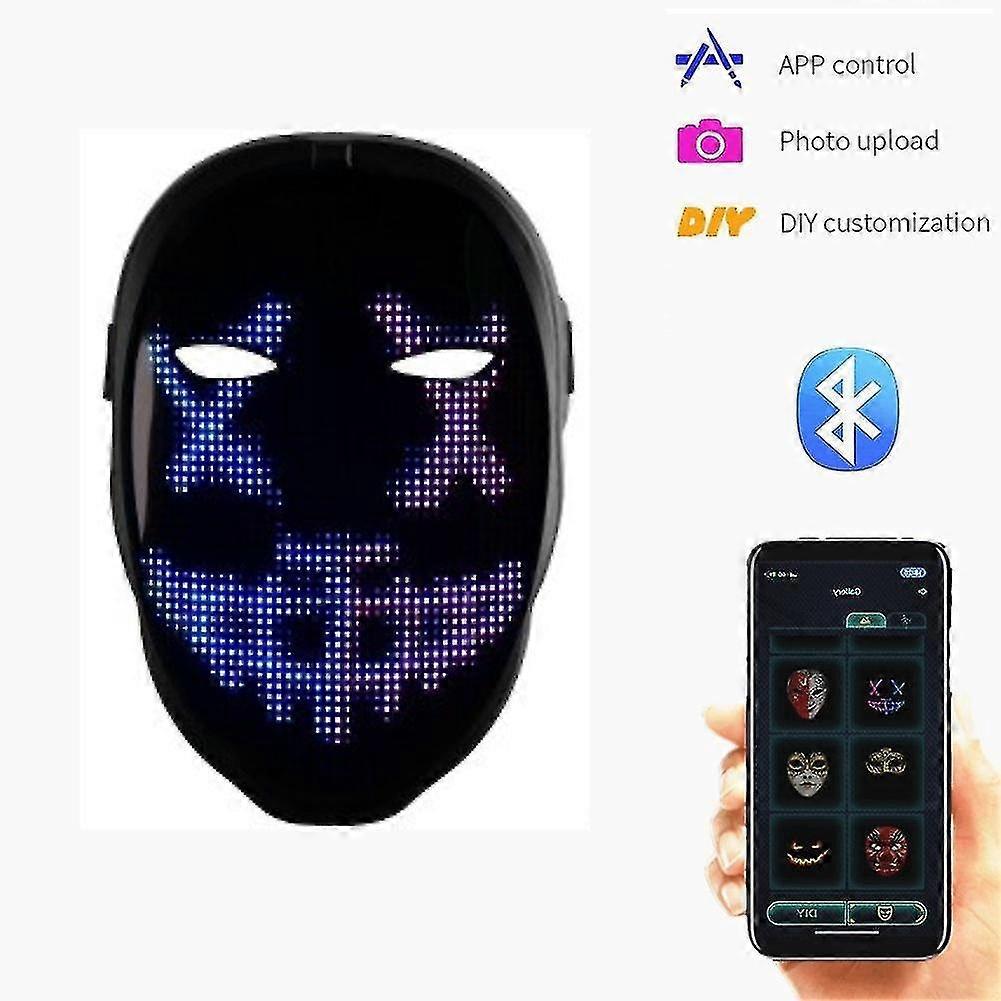 1 Bluetooth Compatible Led Face Changing Mask Halloween