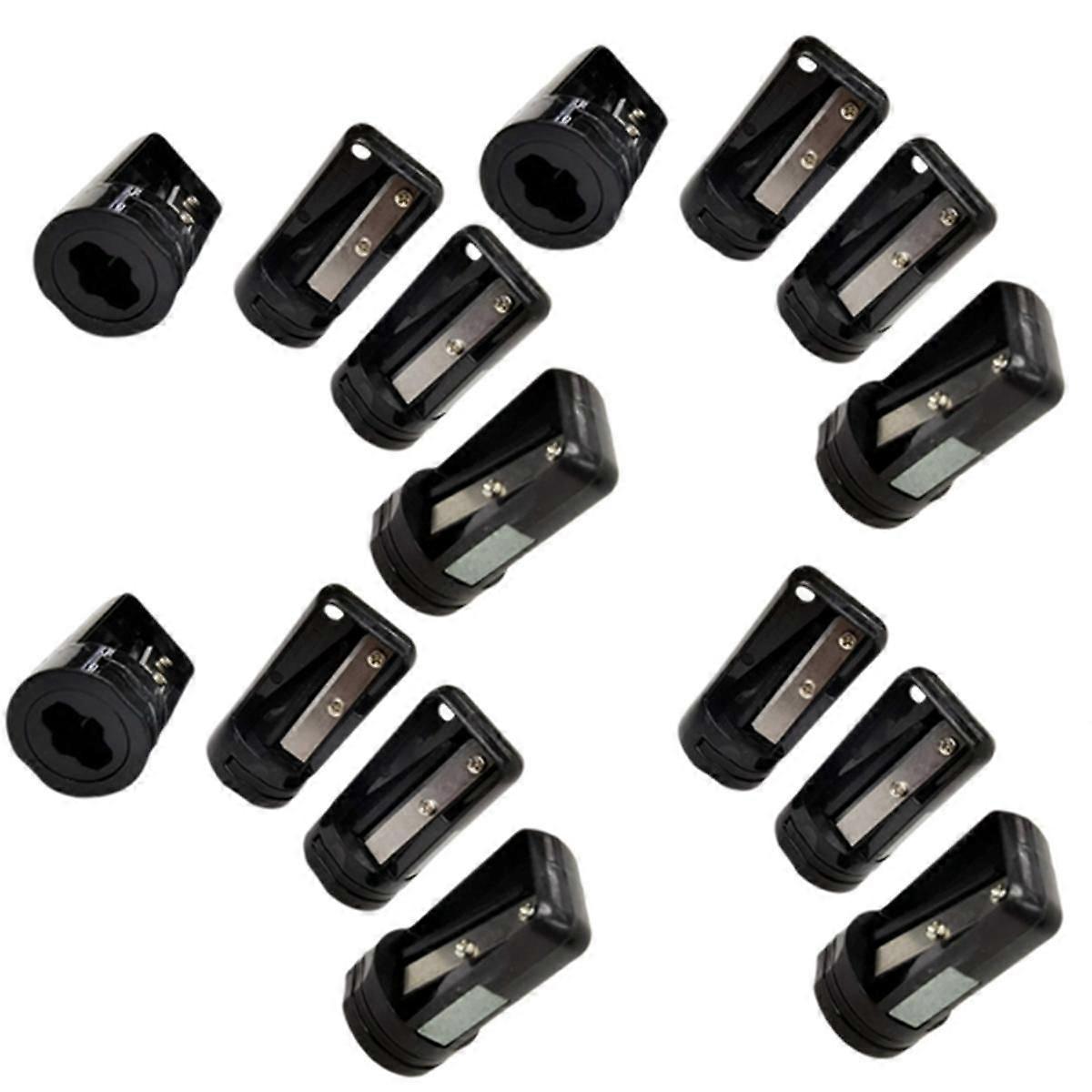 15pcs Octagonal Carpenter Pencil Sharpener Square Oval Carpenter Pen Manual Sharpener Black