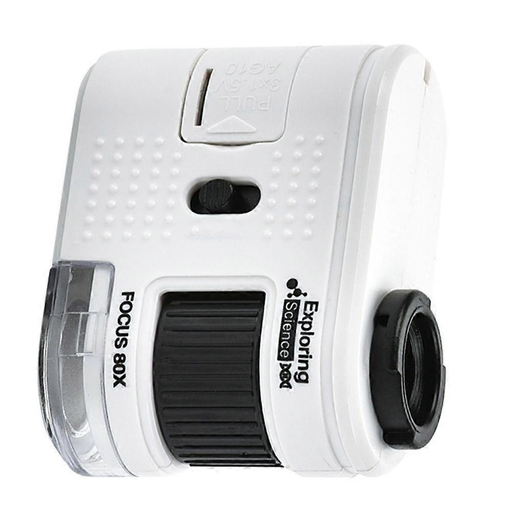 Pocket Microscope with LED Lighting Easy Carry Microscope ABS Small Microscope