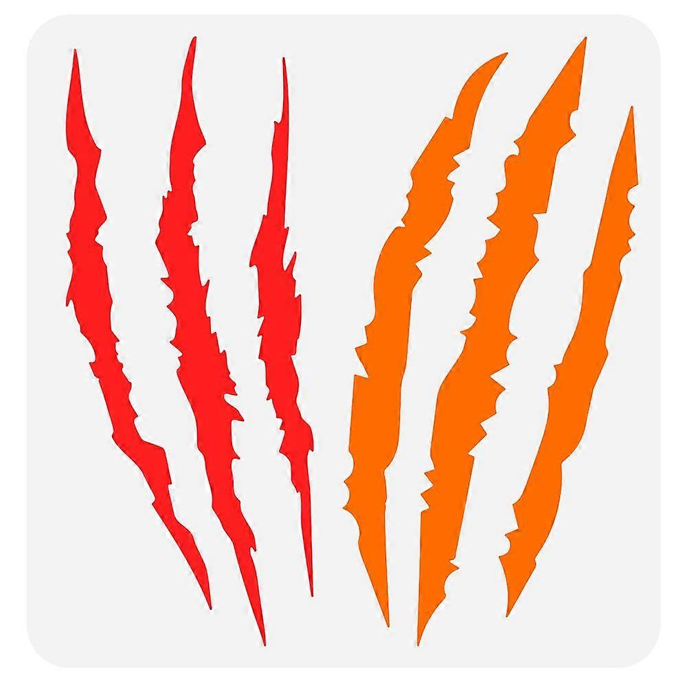 Claw Marks Stencil 11.8x11.8 inch Animal Scratch Marks Stencils Plastic Claw Mark Pattern Stencil Reusable DIY Art and Craft Stencils for Painting on