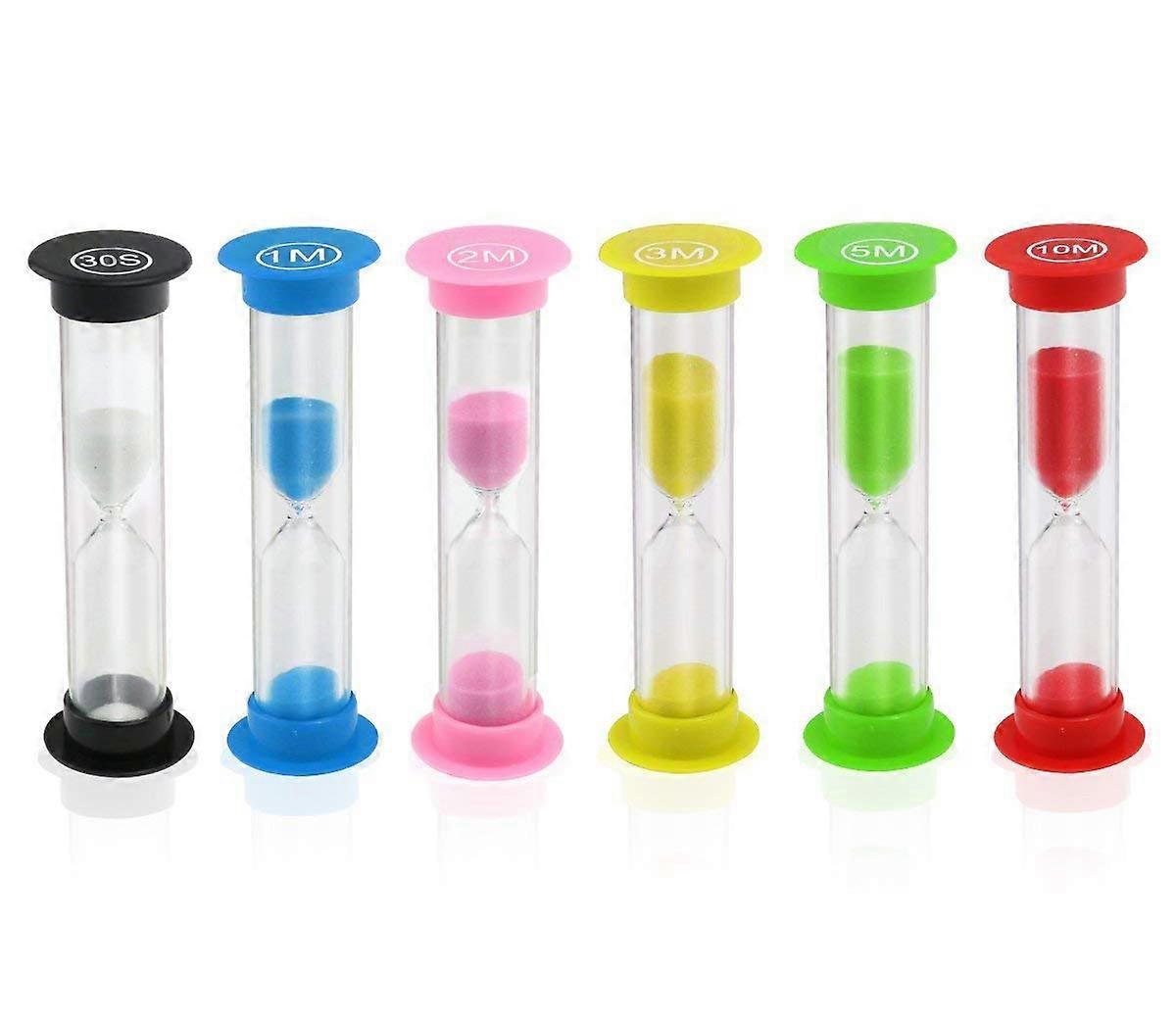 Colorful Sand Timer Set - 6 Pcs Hourglass Clocks for Cooking, Study, Office Use, 30-Minute Timers in Assorted Colors