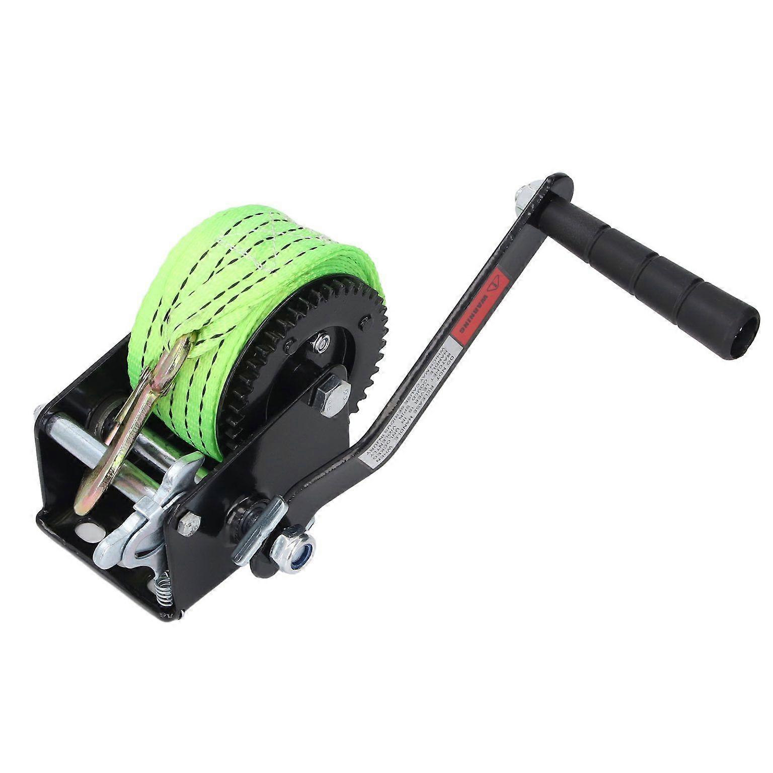 hand winch with strap 600Lbs Hand Crank Winch with 5M Polyester Strap and Hook
