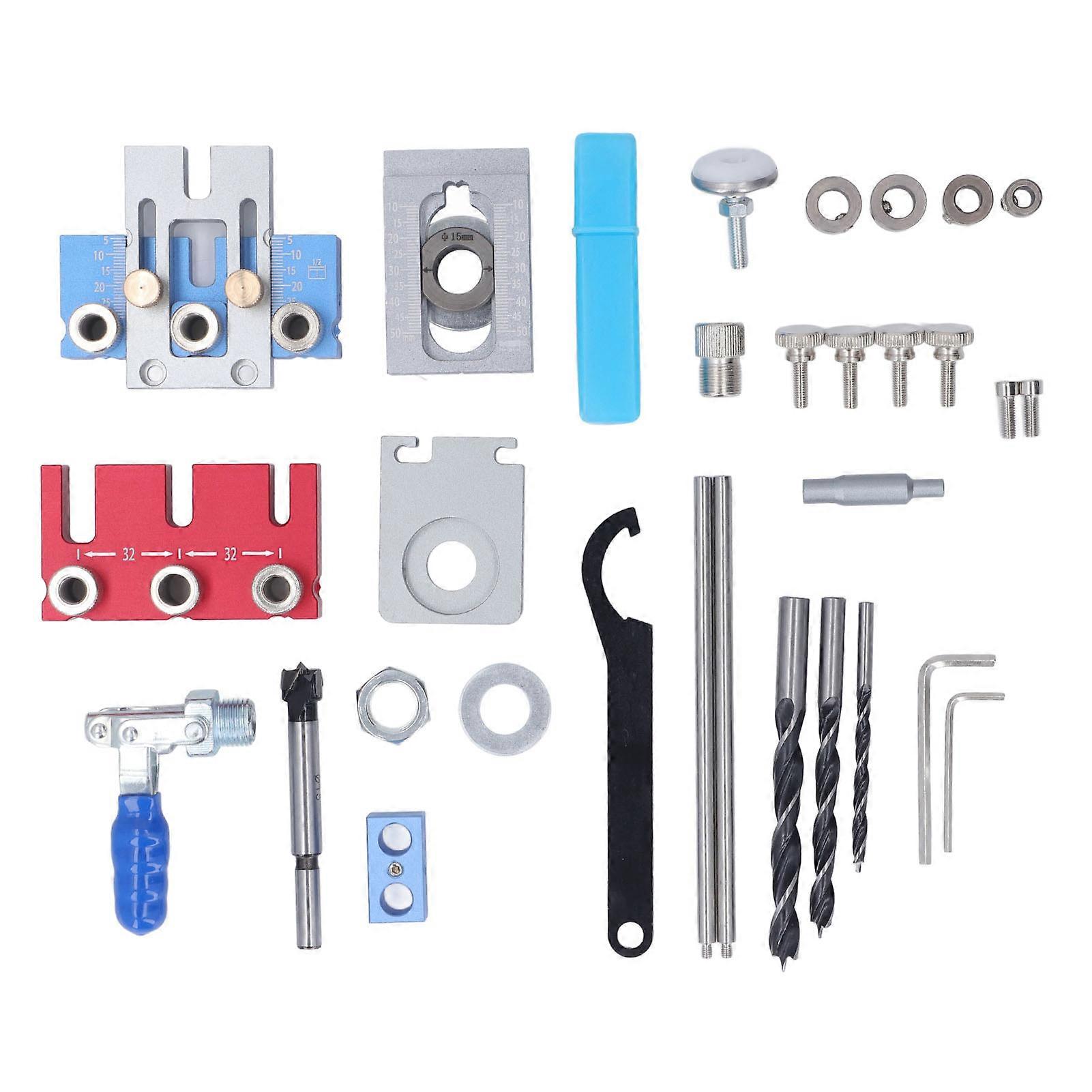 3 in 1 Hole Punch Locator Round Wood Doweling Kit Hand Drilling Puncher for Furniture Woodworking Projects