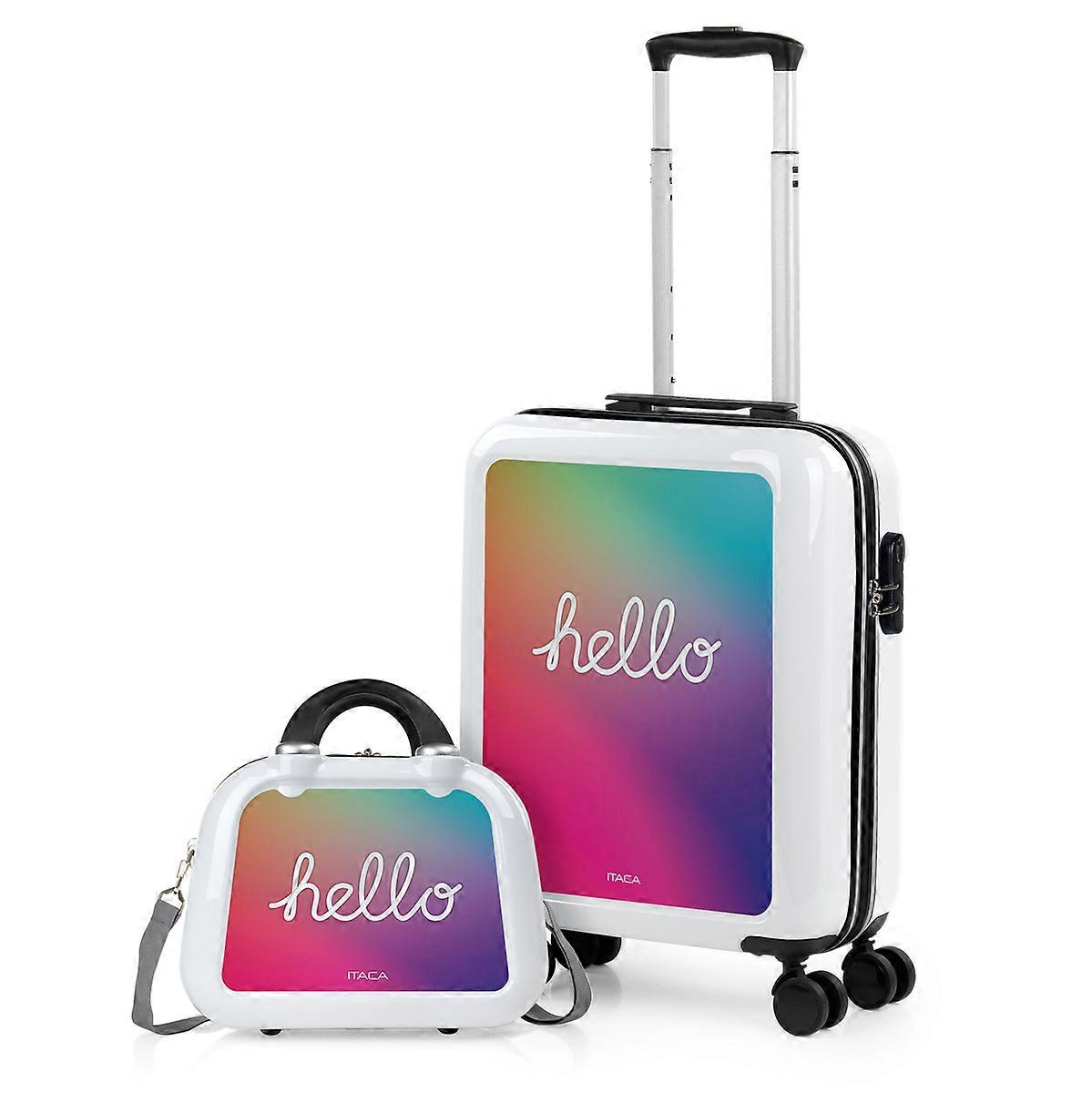 Itaca Set Of Customized Pc Suitcases Base White