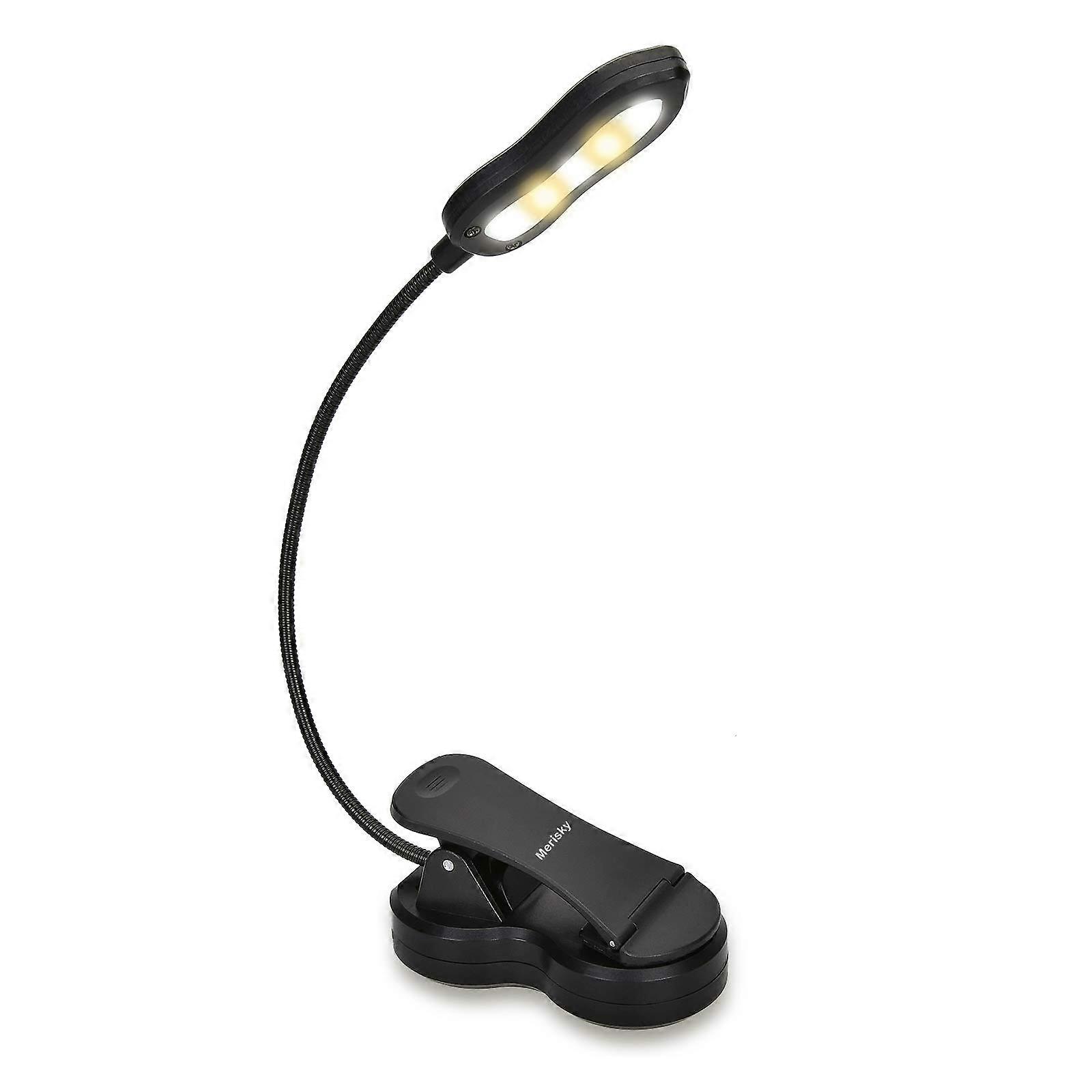Rechargeable LED Clip-On Book Light with 3 Colors and 3 Brightness Levels, 60 Hours Battery Life for Eye Care Reading