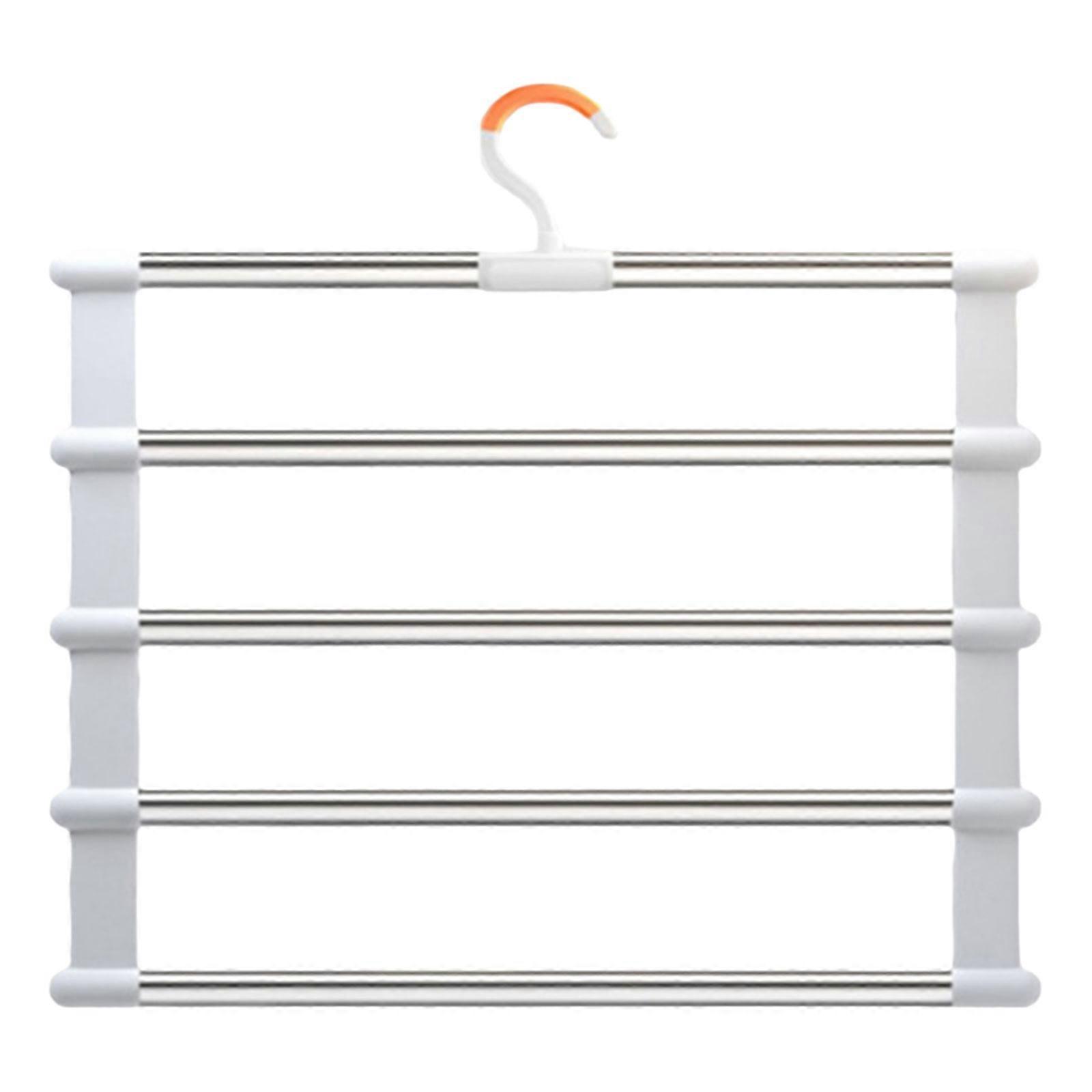 Travel Friendly Folding Trouser Hanger Portable Folding Laundry Hanger Multi Layers Clip Designs for Multiple Garments