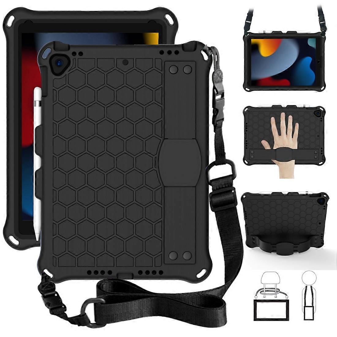 Honeycomb Design EVA + PC Four Corner Anti Falling Flat Protective Shell With Straps