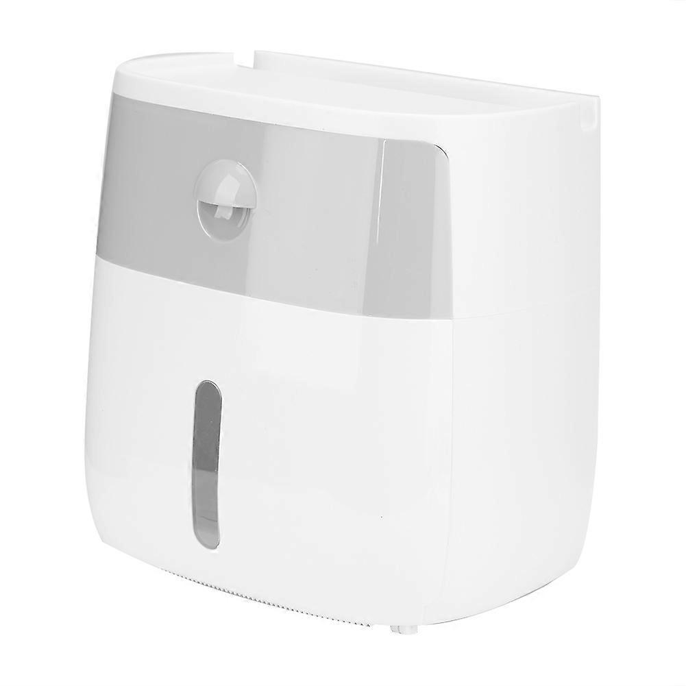 Bathroom Wall Mounted Storage Box Toilet Paper Holder Double Layer Tissue Box Holds Standard Toilet Paper