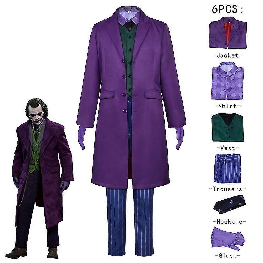 Cosplay Movie&tv Dark Knight Joker Κοστούμια Joker Heath Ledger κοστούμι Μωβ σακάκι στολή για ενήλικες Halloween ντύνομαι Κόμμα υψηλής ποιότητας