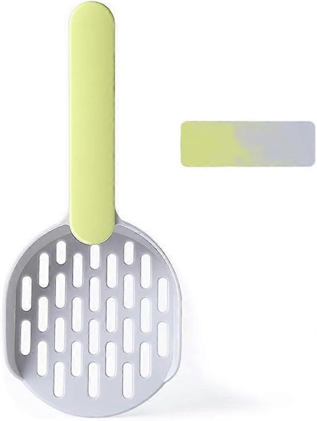 Litter Scoop with Hidden Hook for Storage, Anti-bacterial ABS Plastic, Offering a Stylish and Practical Solution for Pet Owners (Green)