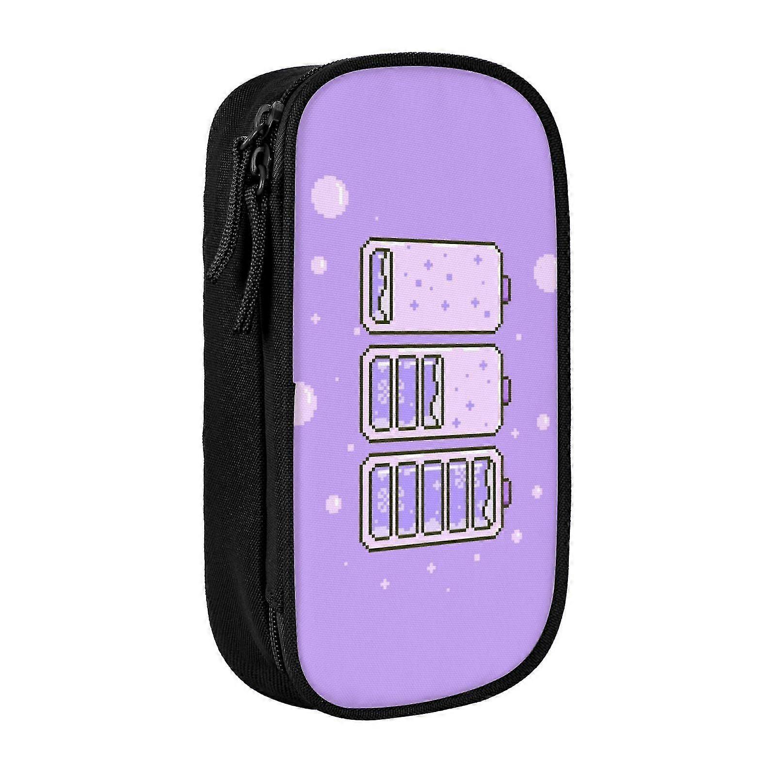 i1475 Large Storage Pencil Case, Pixel Battery Pattern ggv1475