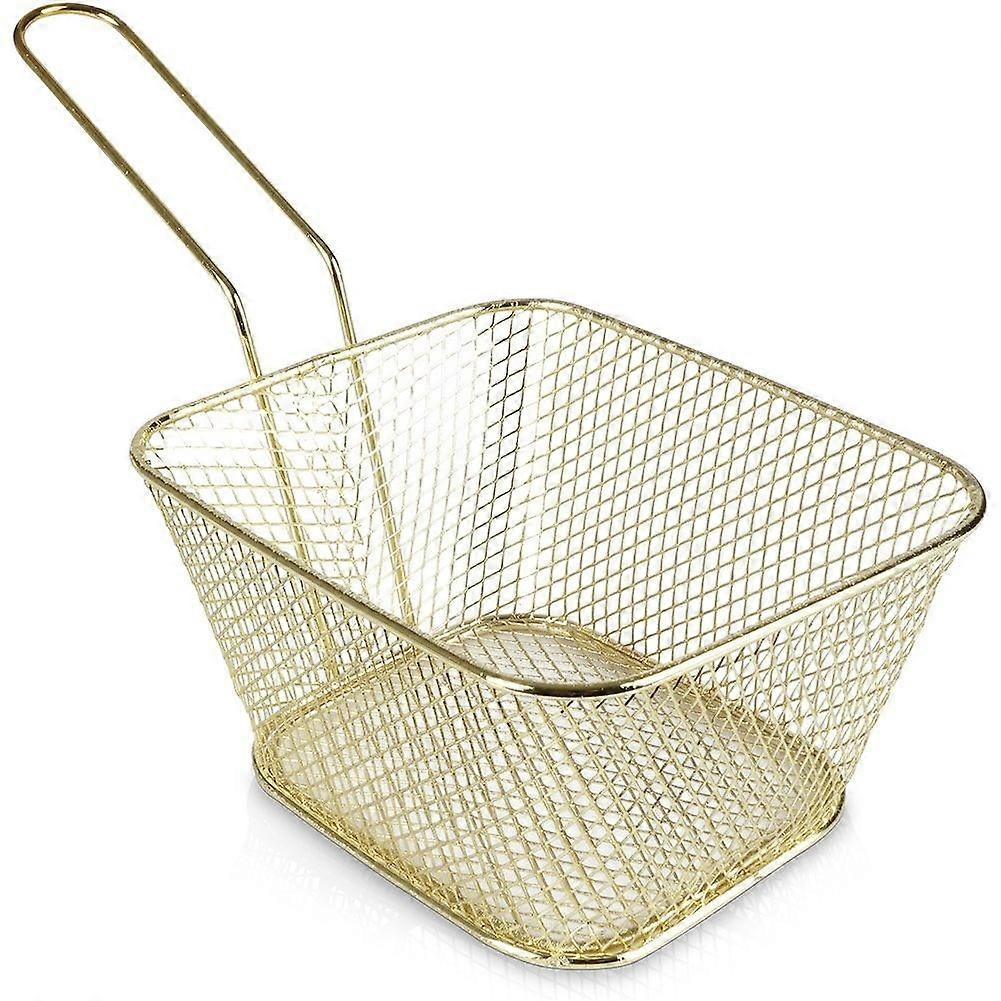 Stylish Stainless Steel Serving Basket with Handle